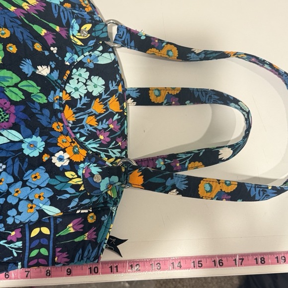Vera Bradley Midnight Blues Purse Tote W/ Wallet Floral Granny Dark Romantic - Picture 11 of 12